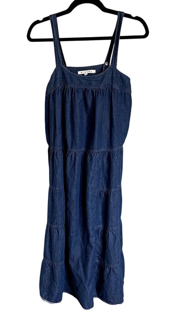 XiRena Dylan Tiered Strappy Chambray Dress - Size X-Small
